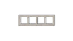 DECO Ramka uniwersalna poczwórna - beton (ramka: jasnoszara spód: biały) jasny szary 27-0-DRB-4