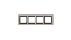 DECO Ramka uniwersalna poczwórna - beton (ramka: jasnoszara spód: czarny) jasny szary 27-12-DRB-4