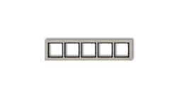 DECO Ramka uniwersalna pięciokrotna - beton (ramka: jasnoszara spód: czarny) jasny szary 27-12-DRB-5