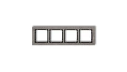 DECO Ramka uniwersalna poczwórna - beton (ramka: ciemnoszary spód: czarny) ciemny szary 28-12-DRB-4