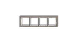 DECO Ramka uniwersalna poczwórna - beton (ramka: ciemnoszary spód: biały) ciemny szary 28-0-DRB-4