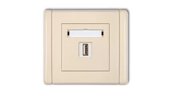 FLEXI Ładowarka USB pojedyncza, 5V, 1A beżowy 1FCUSB-1