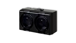 SENIOR Gniazdo podwójne z uziemieniem 2x(2P+Z) (klapka dymna) czarny 12GHS-2nd