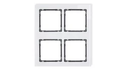 DECO Ramka modułowa 4 krotna (2 poziom, 2 pion) - efekt szkła (ramka biała spód grafitowy) biały 0-11-DRSM-2x2