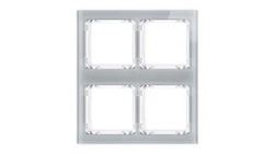 DECO Ramka modułowa 4 krotna (2 poziom, 2 pion) - efekt szkła (ramka szara spód biała) szary 15-0-DRSM-2x2