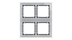 DECO Ramka modułowa 4 krotna (2 poziom, 2 pion) - efekt szkła (ramka szara spód grafitowy) szary 15-11-DRSM-2x2