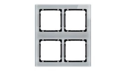 DECO Ramka modułowa 4 krotna (2 poziom, 2 pion) - efekt szkła (ramka szara spód czarny) szary 15-12-DRSM-2x2