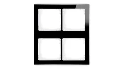 DECO Ramka modułowa 4 krotna (2 poziom, 2 pion) - efekt szkła (ramka czarna spód biała) czarny 12-0-DRSM-2x2