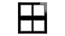 DECO Ramka modułowa 4 krotna (2 poziom, 2 pion) - efekt szkła (ramka czarna spód grafitowy) czarny 12-11-DRSM-2x2