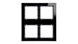 DECO Ramka modułowa 4 krotna (2 poziom, 2 pion) - efekt szkła (ramka czarna spód czarny) czarny 12-12-DRSM-2x2