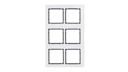 DECO Ramka modułowa 6 krotna (2 poziom, 3 pion) - efekt szkła (ramka biała spód grafitowy) biały 0-11-DRSM-2x3