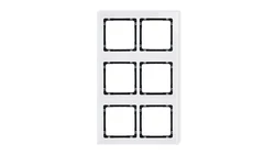 DECO Ramka modułowa 6 krotna (2 poziom, 3 pion) - efekt szkła (ramka biała spód czarny) biały 0-12-DRSM-2x3