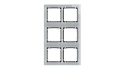 DECO Ramka modułowa 6 krotna (2 poziom, 3 pion) - efekt szkła (ramka szara spód grafitowy) szary 15-11-DRSM-2x3