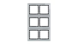 DECO Ramka modułowa 6 krotna (2 poziom, 3 pion) - efekt szkła (ramka szara spód czarny) szary 15-12-DRSM-2x3