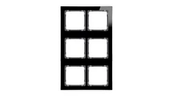 DECO Ramka modułowa 6 krotna (2 poziom, 3 pion) - efekt szkła (ramka czarna spód grafitowy) czarny 12-11-DRSM-2x3