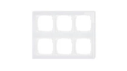 DECO Ramka modułowa 6 krotna (3 poziom, 2 pion) - efekt szkła (ramka biała spód biała) biały 0-0-DRSM-3x2