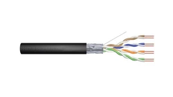 Kabel teleinformatyczny F/UTP kat.6 PE AWG 23/1 szpula czarny zewnętrzny żelowany DK-TP622 /305m/