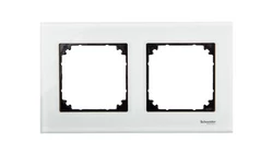 Merten M-Elegance Ramka podwójna szklana brylantowy biały MTN404219