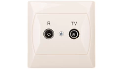 AKCENT Gniazdo antenowe RTV przelotowe 14dB beżowe GPA-14AP/01