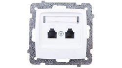 KARO Gniazdo telefoniczne podwójne RJ11 niezależne białe GPT-2SN/m/00