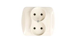 Simon Akord Gniazdo podwójne b/u 16A IP20 beżowe AG2/12