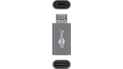 Adapter USB-C - microUSB 2.0 (typ B) szary 55553