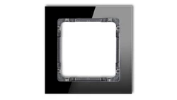 DECO Ramka pojedyncza - efekt szkła (ramka: czarna spód: grafitowy) czarny 12-11-DRS-1