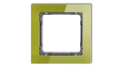 DECO Ramka pojedyncza - efekt szkła (ramka zielona spód grafitowy) zielony 2-11-DRS-1