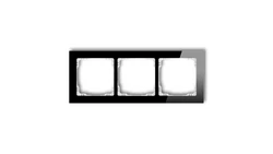 DECO Ramka potrójna - efekt szkła (ramka: czarna spód: biały) czarny 12-0-DRS-3