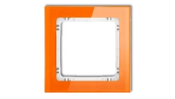 DECO Ramka pojedyncza - efekt szkła (ramka: pomarańczowa spód: biały) pomarańczowy 13-0-DRS-1