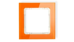 DECO Ramka pojedyncza - efekt szkła (ramka: pomarańczowa spód: beżowy) pomarańczowy 13-1-DRS-1