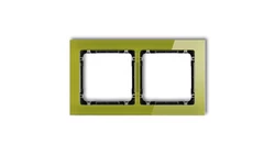 DECO Ramka podwójna - efekt szkła (ramka zielona spód czarny) zielony 2-12-DRS-2