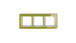 DECO Ramka potrójna - efekt szkła (ramka zielona spód biały) zielony 2-0-DRS-3