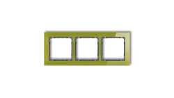 DECO Ramka potrójna - efekt szkła (ramka zielona spód grafitowy) zielony 2-11-DRS-3
