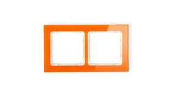 DECO Ramka podwójna - efekt szkła (ramka: pomarańczowa spód: beżowy) pomarańczowy 13-1-DRS-2