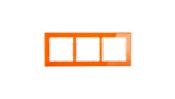 DECO Ramka potrójna - efekt szkła (ramka: pomarańczowa spód: beżowy) pomarańczowy 13-1-DRS-3