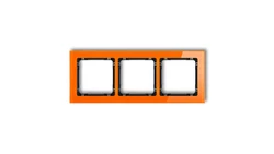 DECO Ramka potrójna - efekt szkła (ramka: pomarańczowa spód: czarny) pomarańczowy 13-12-DRS-3