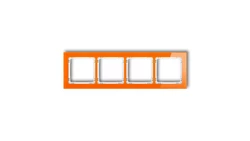 DECO Ramka poczwórna - efekt szkła (ramka: pomarańczowa spód: biały) pomarańczowy 13-0-DRS-4