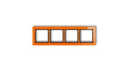 DECO Ramka poczwórna - efekt szkła (ramka: pomarańczowa spód: czarny) pomarańczowy 13-12-DRS-4