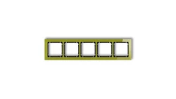 DECO Ramka pięciokrotna - efekt szkła (ramka zielona spód czarny) zielony 2-12-DRS-5
