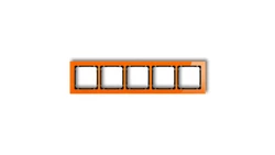 DECO Ramka pięciokrotna - efekt szkła (ramka: pomarańczowa spód: czarny) pomarańczowy 13-12-DRS-5