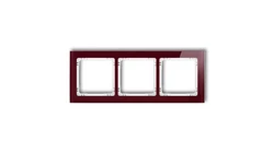 DECO Ramka potrójna - efekt szkła (ramka: bordowa spód: biały) bordowy 14-0-DRS-3