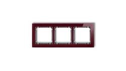 DECO Ramka potrójna - efekt szkła (ramka: bordowa spód: grafitowy) bordowy 14-11-DRS-3