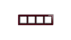 DECO Ramka poczwórna - efekt szkła (ramka: bordowa spód: czarny) bordowy 14-12-DRS-4
