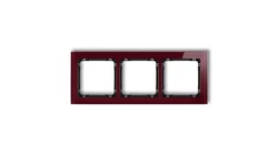 DECO Ramka potrójna - efekt szkła (ramka: bordowa spód: czarny) bordowy 14-12-DRS-3