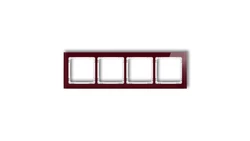 DECO Ramka poczwórna - efekt szkła (ramka: bordowa spód: biały) bordowy 14-0-DRS-4