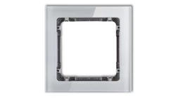 DECO Ramka pojedyncza - efekt szkła (ramka: szara spód: grafitowy) szary 15-11-DRS-1