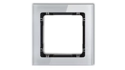 DECO Ramka pojedyncza - efekt szkła (ramka: szara spód: czarny) szary 15-12-DRS-1