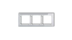 DECO Ramka potrójna - efekt szkła (ramka: szara spód: biały) szary 15-0-DRS-3