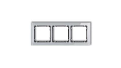 DECO Ramka potrójna - efekt szkła (ramka: szara spód: grafitowy) szary 15-11-DRS-3